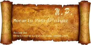 Morariu Petróniusz névjegykártya