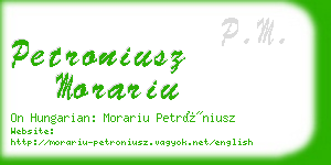 petroniusz morariu business card